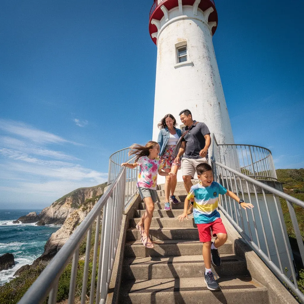 Автомобиль, движущийся по извивающейся дороге с захватывающими видами на океан.